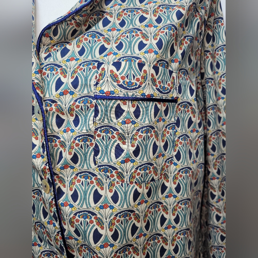 Liberty Of London Tana Lawn Cotton Fabric "Mauverina" Pajama Top - Picture 5 of 12